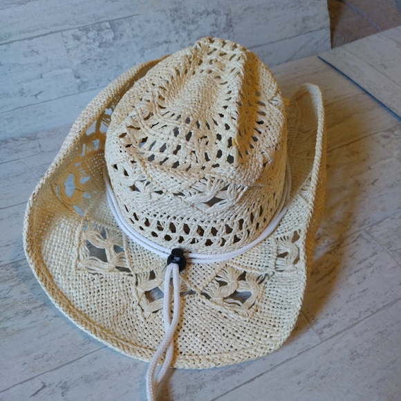 Som-Her Straw Cowboy Hat Western Boho Unisex Cross Cowgirl Excellent - Picture 3 of 11
